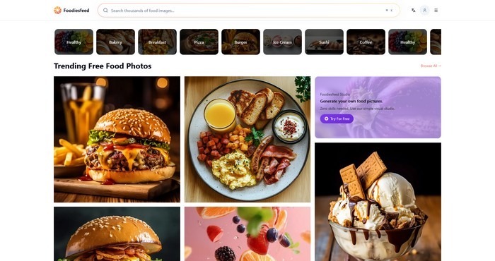 Foodiesfeed Foodiesfeed specializes in high-quality food photography available for free download.