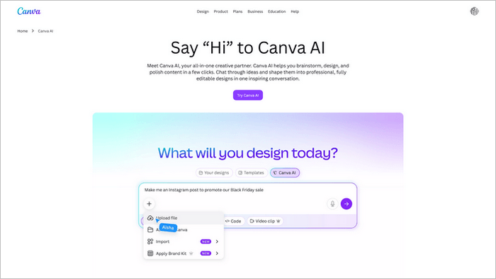 Canva AI AI Digital Art Creation - Canva offers AI image generation directly within its design platform and beginners appreciate its simplicity and user-friendly interface.