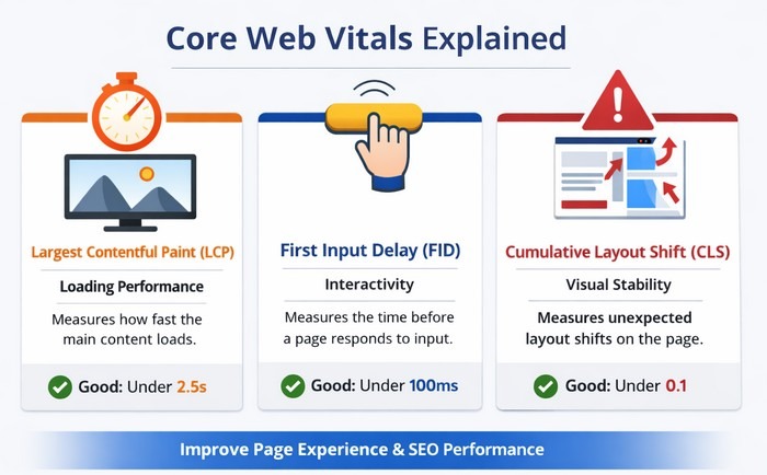 Improve Core Web Vitals Google uses Core Web Vitals as part of its page experience signals.