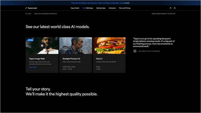 Topaz Labs Topaz Labs is widely used for improving photo quality through tools like upscaling, noise reduction, and sharpening.